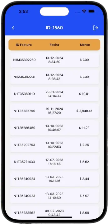 Aplicación movil para revision de facturas